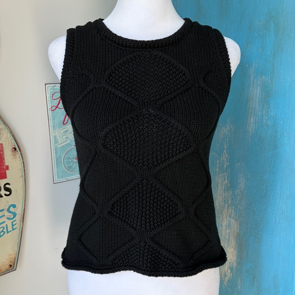 Banana Republic Black Cable Sweater Vest